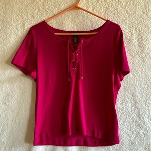 Lauren Ralph Lauren Women’s Pink Short Sleeve Shirt Size XL